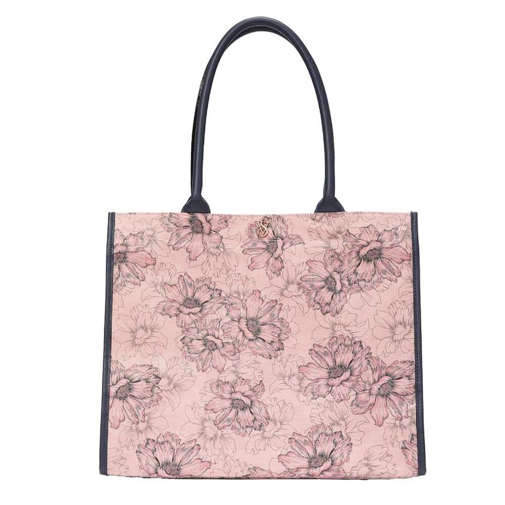 Victoria's Secret Floral Tote Pink & Black Tote Bag NWT